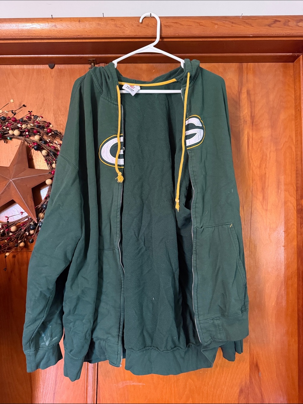 Green Bay Packers Green Hooded Jacket with Yellow Trim